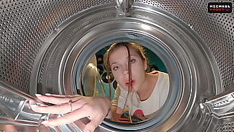 Step Sister Accidentally Gets Stuck In The Washing Machine And Requires Rescue