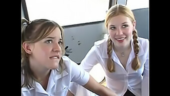 Een Busrit Op De Middelbare School Verandert In Een Hete Ontmoeting Met Madison Sins En Tabitha Bleu.