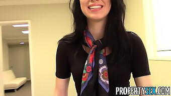 Pov Home Office Sex With Stunning Brunette Real Estate Agent