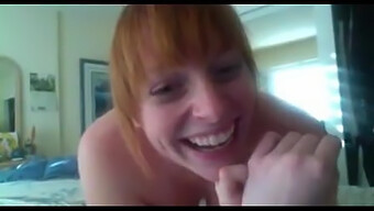 A Red-Haired Girl With Pixie Features Pleasures Herself On Camera