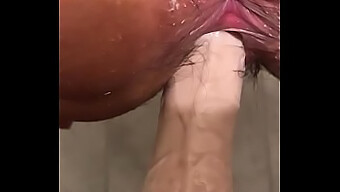 Intense Masturbation With Large Dildo