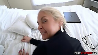 Mature Blonde Stepmom Craving Sex With Her Young Son