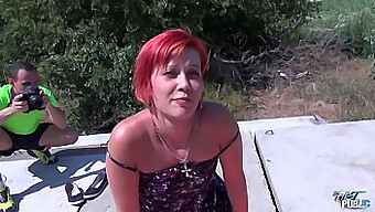 Artistic Redhead Gives A Public Blowjob And Receives An Outdoor Cum Shot