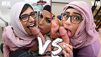 Comparație Și Contrast: Mia Khalifa Și Violet Myers Merg Cap La Cap Într-Un Trio Fierbinte