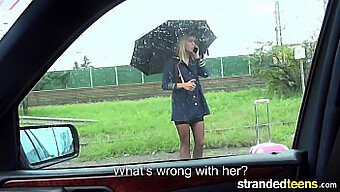 Amateur Cheerleader Gives A Blowjob To A Hitchhiking Truck Driver